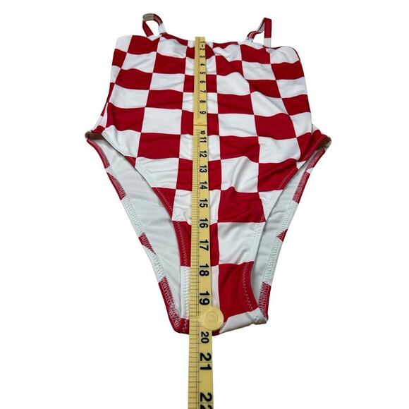 Solid & Striped x RE/DONE Malibu One Piece Swimsuit Red White Retro High Cut XS - Picture 10 of 12
